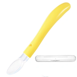 food grade silicone baby spoon  and fork set in plastic box design  custom