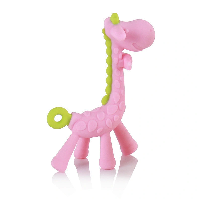 Hot-selling custom cute giraffe food grade silicone baby teether