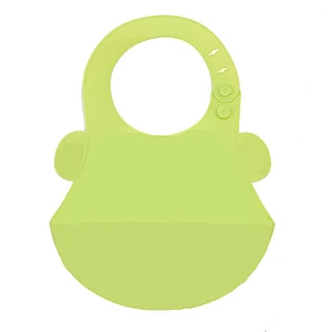fashionable baby bibs  silicone  Adjustable  Animal  cartoon printed baby bib with Food Catcher Easily Wipes Clean