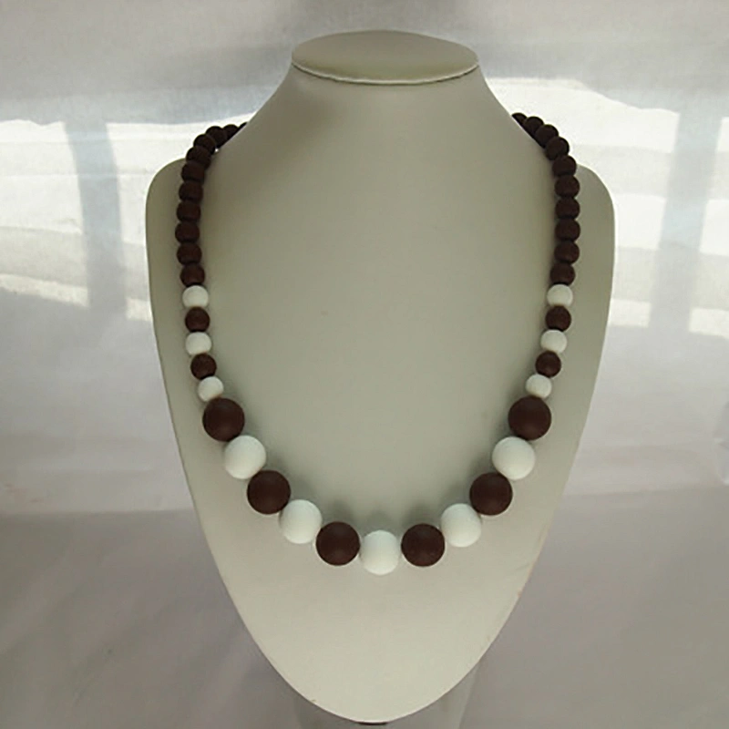 Latest design soft Eco-Friendly silicone chew necklace teether Beads