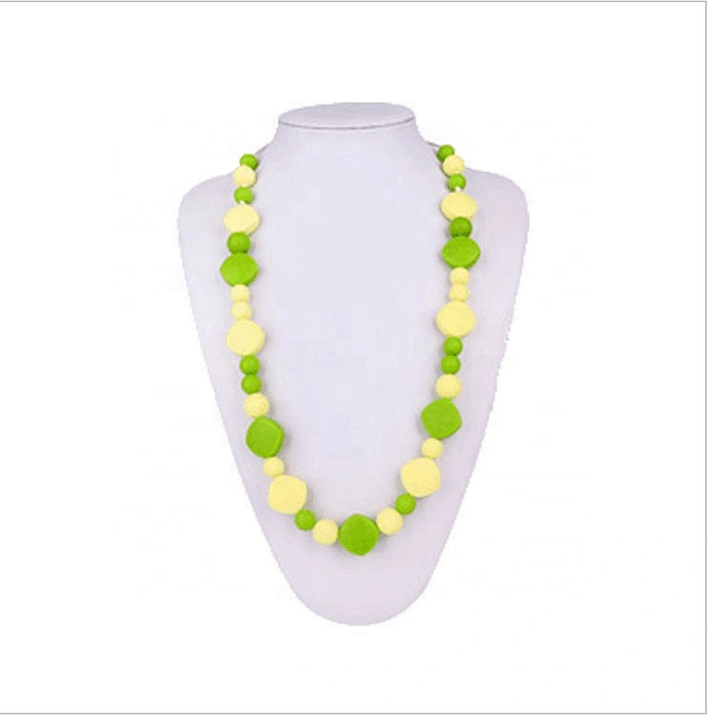 food grade silicone silicon sports necklace  Bead silicon teething necklace for mom