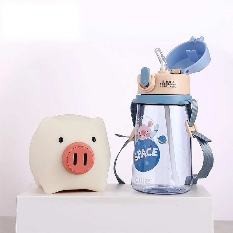 Cute Baby Kids Children Feeding Water Straw Bottle With Handle Baby Drinking Straw Bottle  for baby