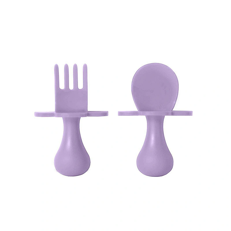 PP  baby food pouch spoon fork set baby Dinnerware Baby Training Spoon Fork Easy Clean Cutlery Set Toddler Self Feeding