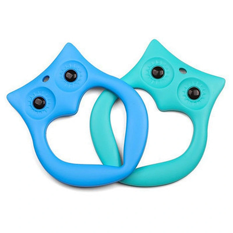 Food grade owl shape foldable silicone teether for baby