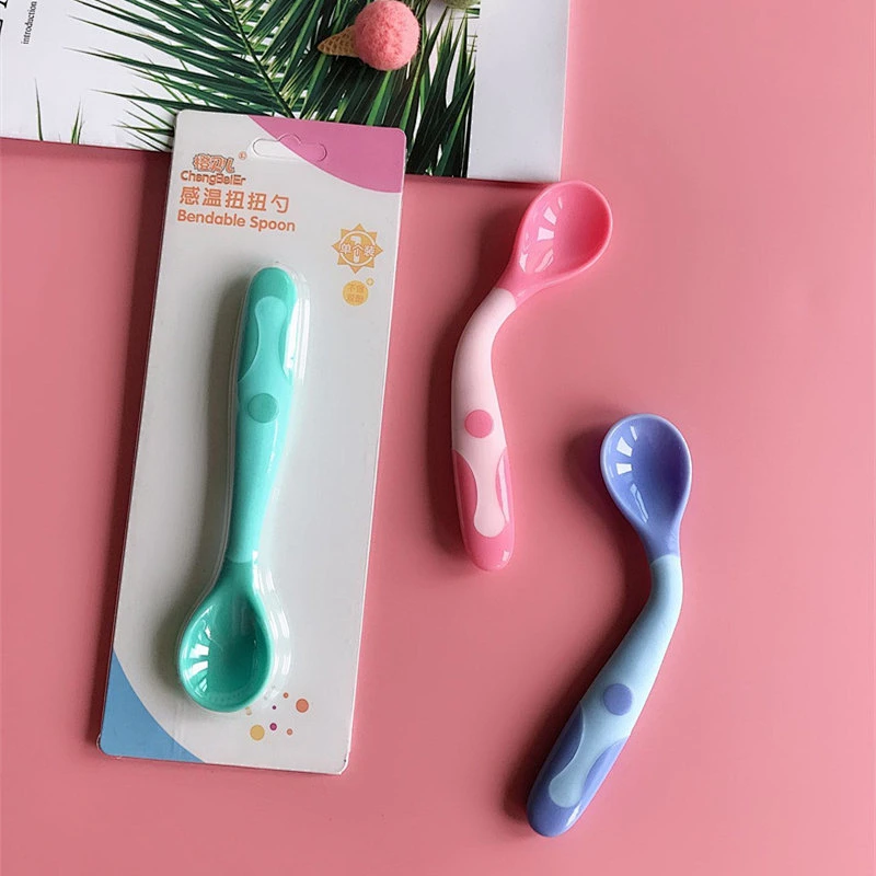baby  love spoon  toy Sensible temperature twist spoon 3 color available package