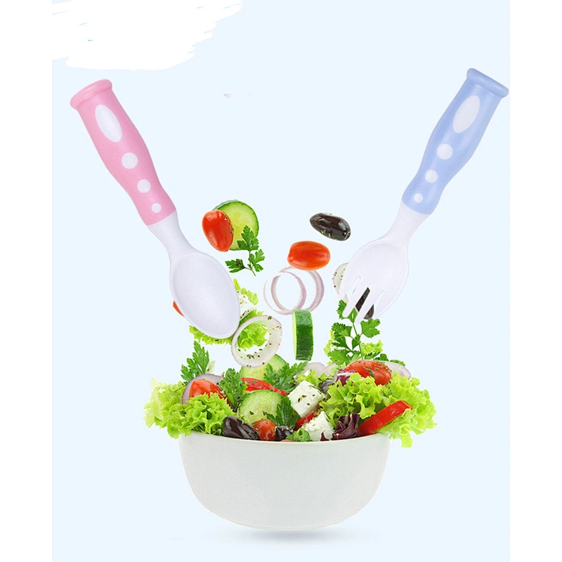 newest Scientific design  safety health baby spoon fork set  PP factory custom 3 color available set package
