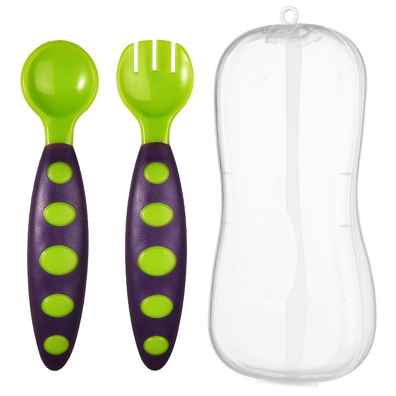 factory wholesale  kids travel pp material tuning set spoon fork set baby