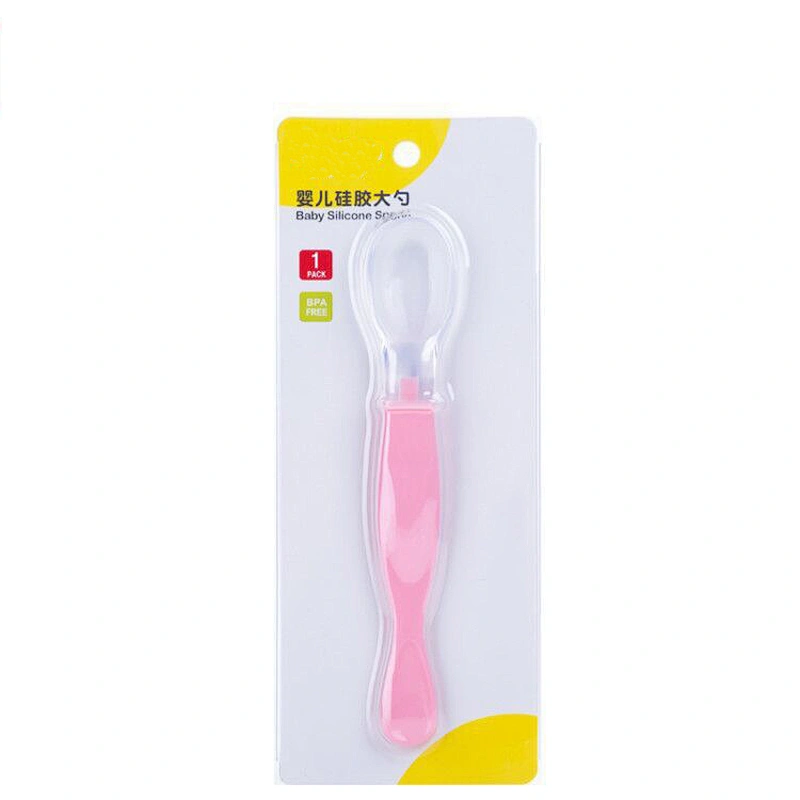 New design  silicone   baby dual head use spoon soft feeder 1 Side Plastic 1 Side Silicone Dual Utensils Soft - Tip Infant Spoon