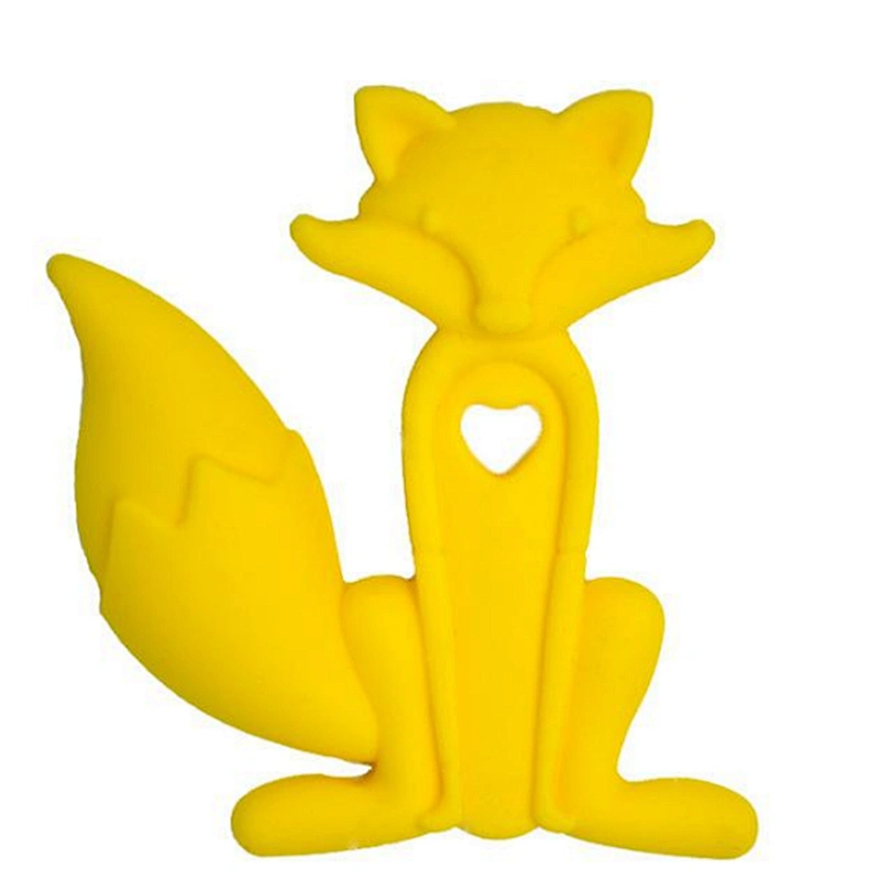 factory custom  food grade  silicone baby animal fox  teether  best price