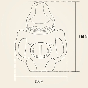 45 degrees curvy wide caliber cartoon monkey design  glass water bottle feeding baby milk bottle