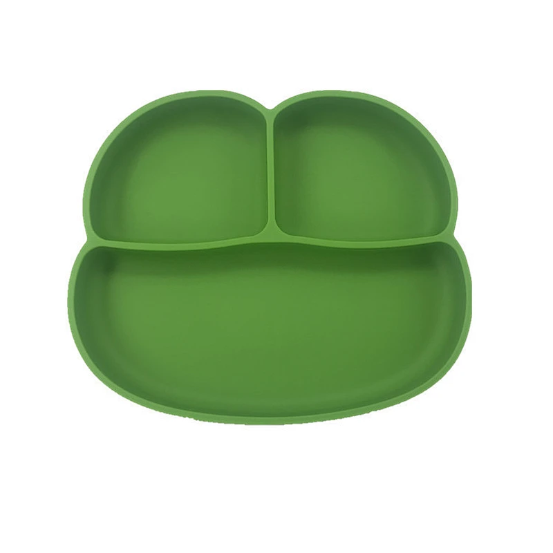 custom Cute  baby silicone placemat food plate divided  Feeding Suction Plate Silicone Mat Kids Table  Tray Bowl
