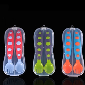 factory custom  kids travel pp material  spoon and fork set color