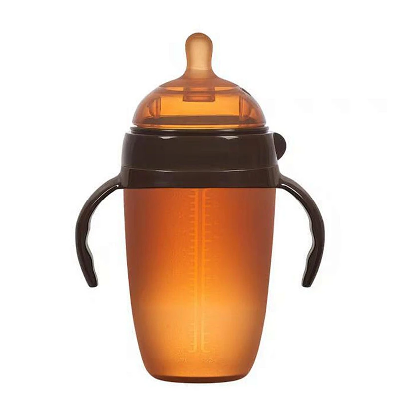 BPA free bottle of milk baby ultra wide caliber  nano silver silicone milk baby feeding bottle  cover custom wholesale