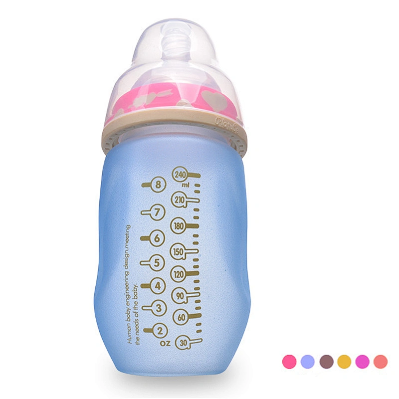 Thermal water baby bottle food-grade silicone bottle sets   steel Visible arc  desgin