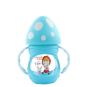 wholesale latest design baby glass feeding  bottles silicone custom
