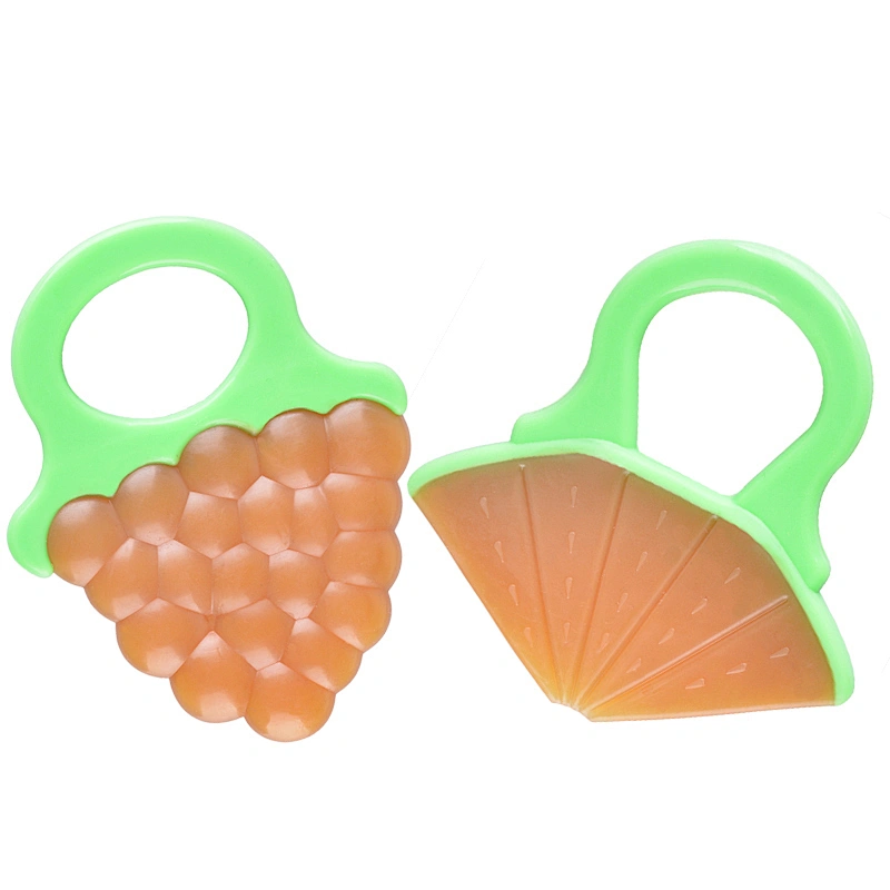 factory custom silicone strawberry shape baby fruit teether toy for baby CPC