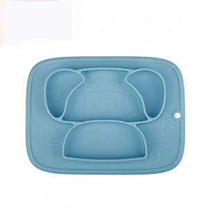 Integrated placemat  Plate Children's Baby  heart shaped design Silicone  baby bowl with suction