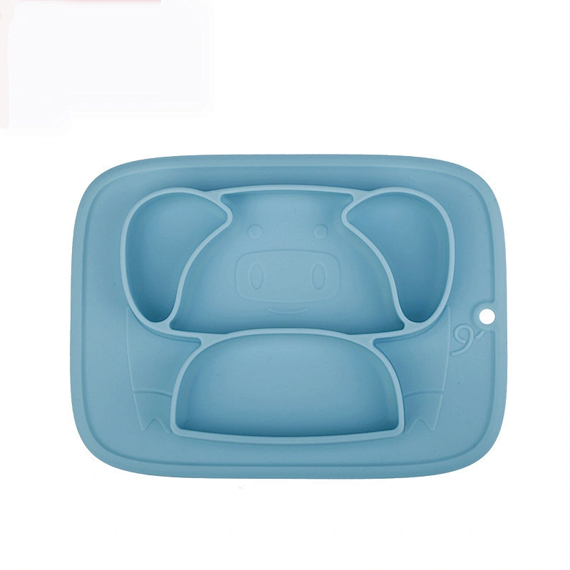Integrated placemat  Plate Children's Baby  heart shaped design Silicone  baby bowl with suction