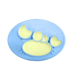 food grade  silicone Mat Baby Kids Suction Table Food Tray Place crab  tray serving baby  rolling tray custom factory