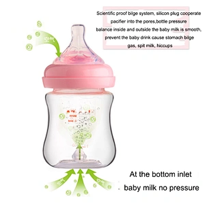 wide caliber glass bottle  for baby  newborn baby milk bottle  holder thermometer  240 ml