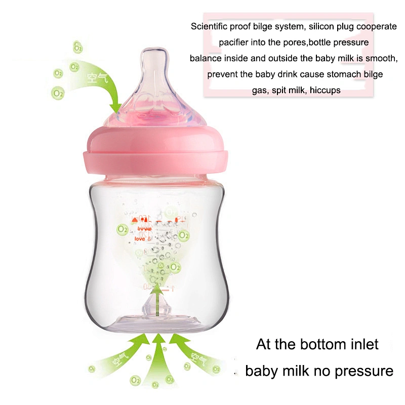 wide caliber glass bottle  for baby  newborn baby milk bottle  holder thermometer  240 ml