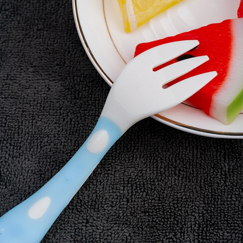 factory custom creative  baby spoon and fork set  silicone baby gift spoon fork