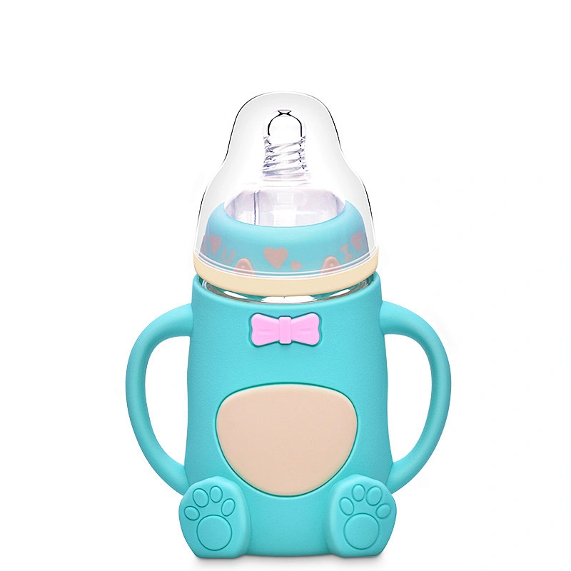 latest  comotomo silicone cartoon bear design  baby bottle  holder