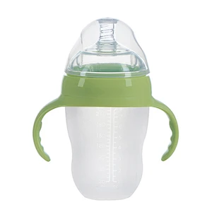 Factory available stock wholesale  silicone baby bottle wide neck silicone baby bottle