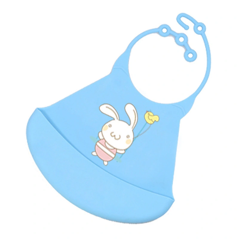 factory  price custom made  printed white rabbit silicone bandana bibs