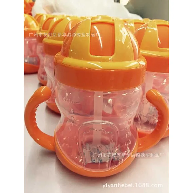 Baby water bottle straw Kids Cup pp Children Training Cups  Drinking Straw Handle Feeding Water  Bottle for baby
