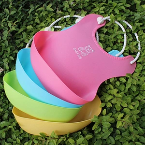 custom  food grade silicone product neoprene bibs printed seafood  disposable  baby bibs white plain