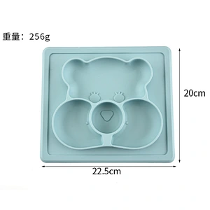 silicone  suction  molds owl  Cartoon kids dinner plate set  Kids Dinner Plate Divided Dish baby Tray Food Feeding Tableware