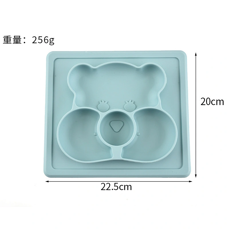 silicone  suction  molds owl  Cartoon kids dinner plate set  Kids Dinner Plate Divided Dish baby Tray Food Feeding Tableware