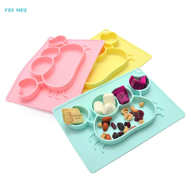 new design food grade  crab shape whole baby kid  plate silicon
