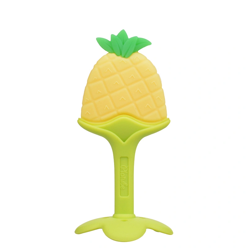 factory custom silicone strawberry shape baby fruit teether toy for baby CPC