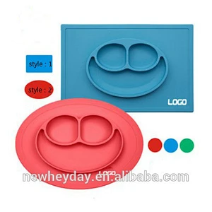 factory  food grade silicon  pouch  baby serving tray wholesale