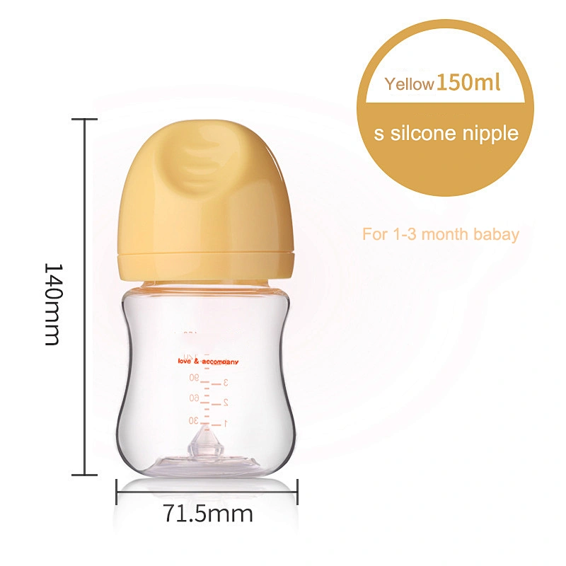 newborn item wide caliber glass bottle baby  blowout prevention choking milk newborn baby bottle silicone nipple  240 ml