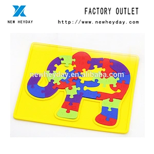 Educational toy brain developing game baby custom silicone jigsaw puzzles