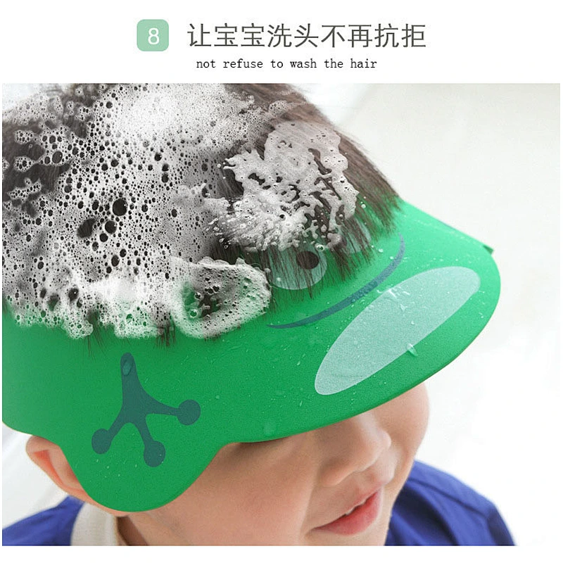 Eco-friendly durable waterproof cute EVA baby shower cap  sunhat for bathing or outdoor activity