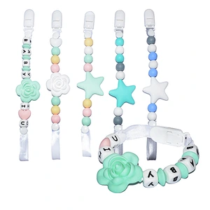 custom bpa free silicone  alphabet  letter dice beads Baby Teething toy