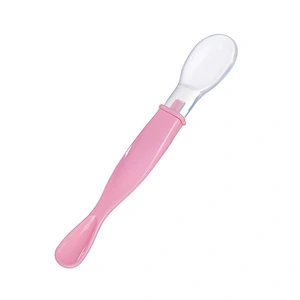 New design  silicone   baby dual head use spoon soft feeder 1 Side Plastic 1 Side Silicone Dual Utensils Soft - Tip Infant Spoon