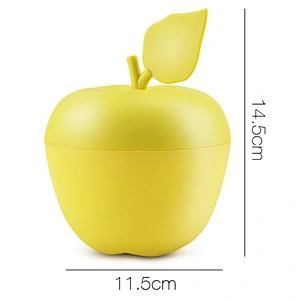factory custom apple shape silicone baby food storage  cover bowl  storage  food baby snack  bowl with cover