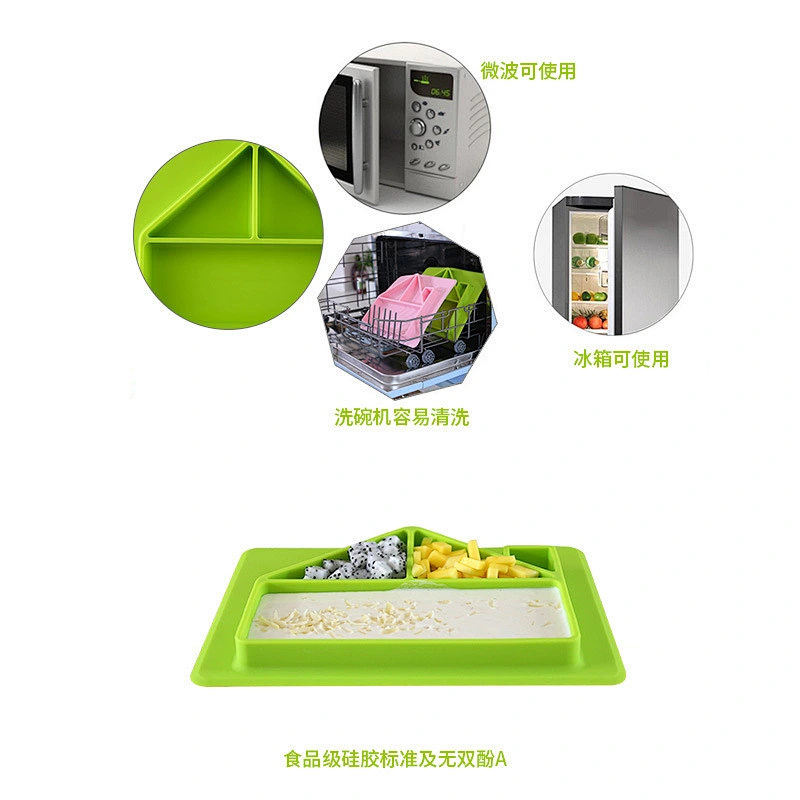 custom Portable suction   cartoon house Shaped Silicone Plates  Food Supplement Tableware Baby Cartoon plate