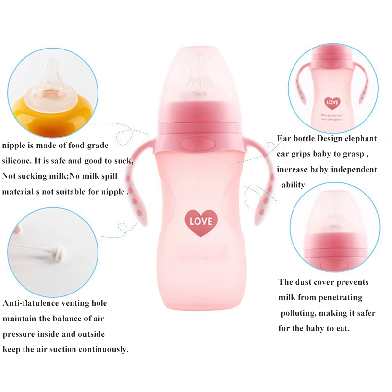 factory custom 240ml thermal glass baby bottle  with  nipple
