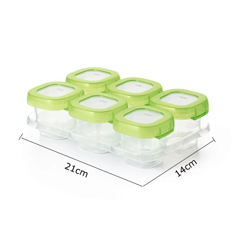 BPA Free  6 grid plastic  Microwavable  baby  food storage containers  for baby