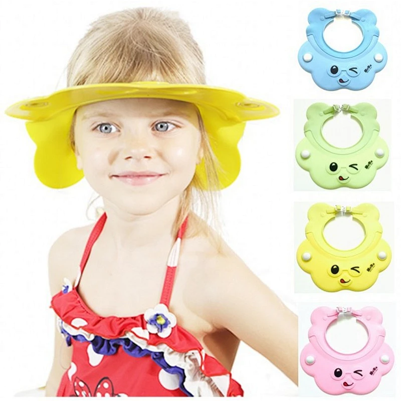 custom adjustable   waterproof hair wash end pvc cap silicone  pp shower cap for kids