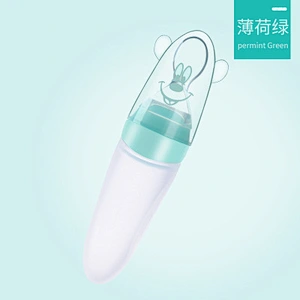 Silicone  Baby spoon   feeding   bottle  spoon Silicone Toddler Feeding Bottle with spoon wholesale manufacturer