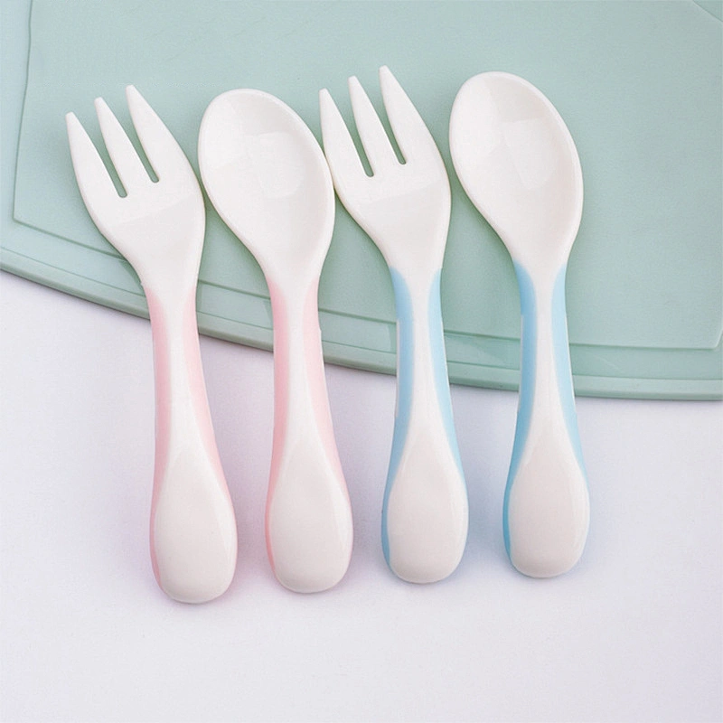 factory custom creative  baby spoon and fork set  silicone baby gift spoon fork