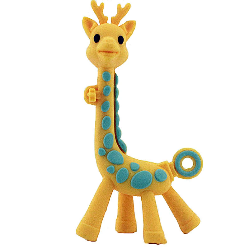factory custom wholese  baby silicone teether giraffe  stock