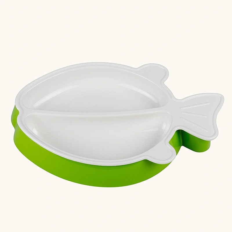 Integrated placemat ABS fish shape plate Children Baby Dinner Food Plate Snack Serving Dish silicone baby food freezer tray